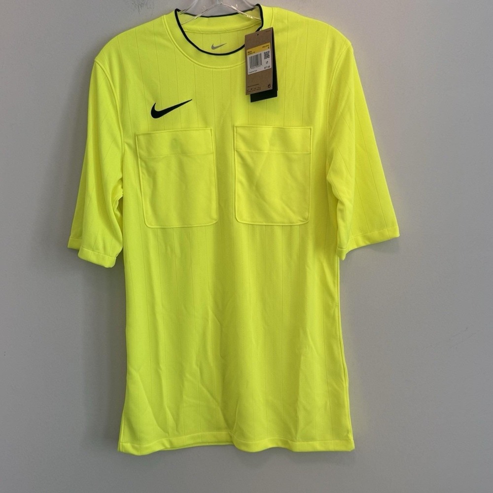 Nike Men's Dri-Fit Soccer Referee Jersey Neon Volt Yellow DH8024-702 Small NWT